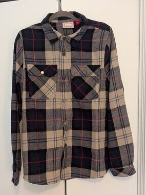 Hunter Boots Men's Plaid Flannel Snap-Front Shacket / Shirt Jacket - Small